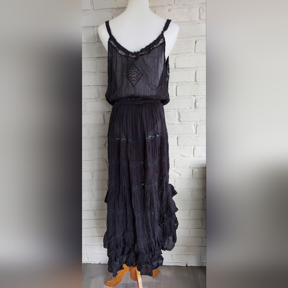 NWOT Free People Intimately Dolly Bodysuit maxi boho lace dress XSmall - Picture 5 of 5